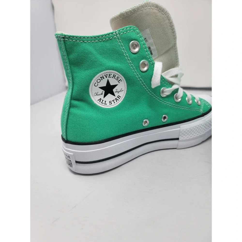 Converse CTAS Lift Kids Sz 5 Hi Top Platform Sneakers Green A09393F